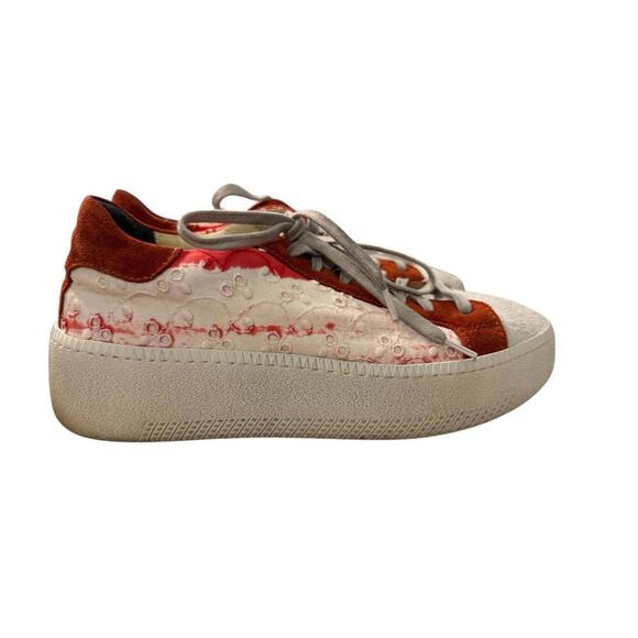 Avant Toi Platform Eyelet Italian Sneakers Women’s Size 7 Lace Up Casual Comfort - Picture 3 of 5